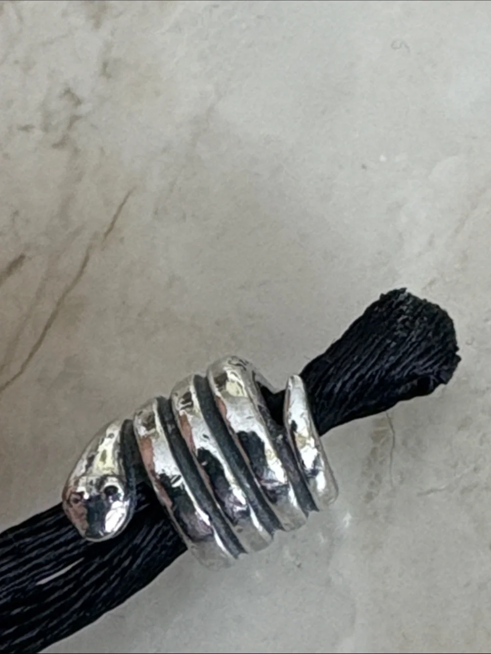Authentic Pandora ALE 925 Sterling Silver Coiled Snake Bead Charm Retired Rare - Picture 4 of 6